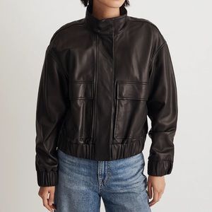 Madewell Leather Bomber Jacket NWOT